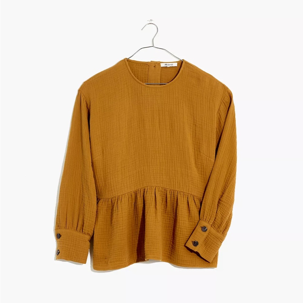 Lightspun Button-Back Peplum Top